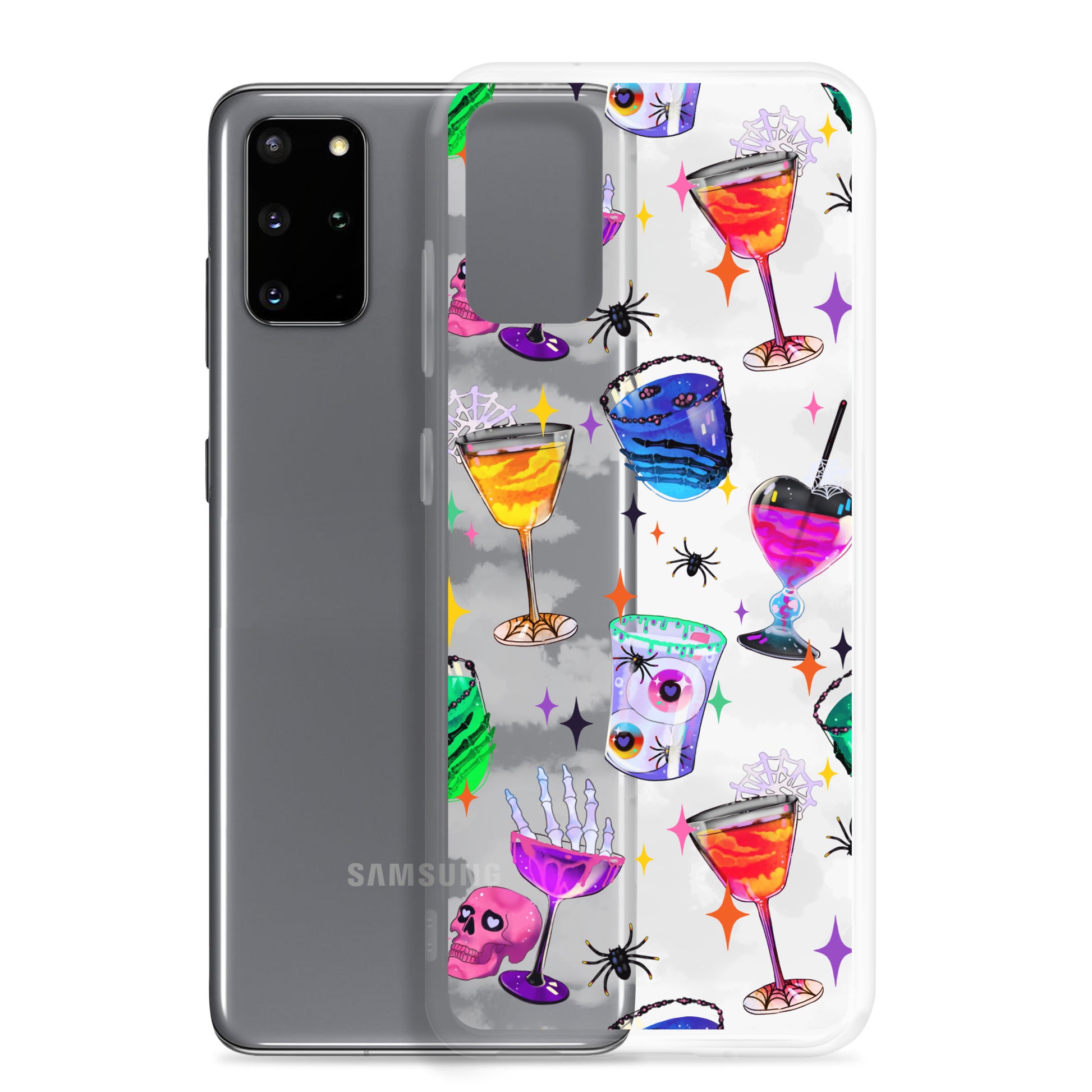 Colorful Monster Party Samsung® Clear Case featuring sleek design, protecting against scratches and dust.