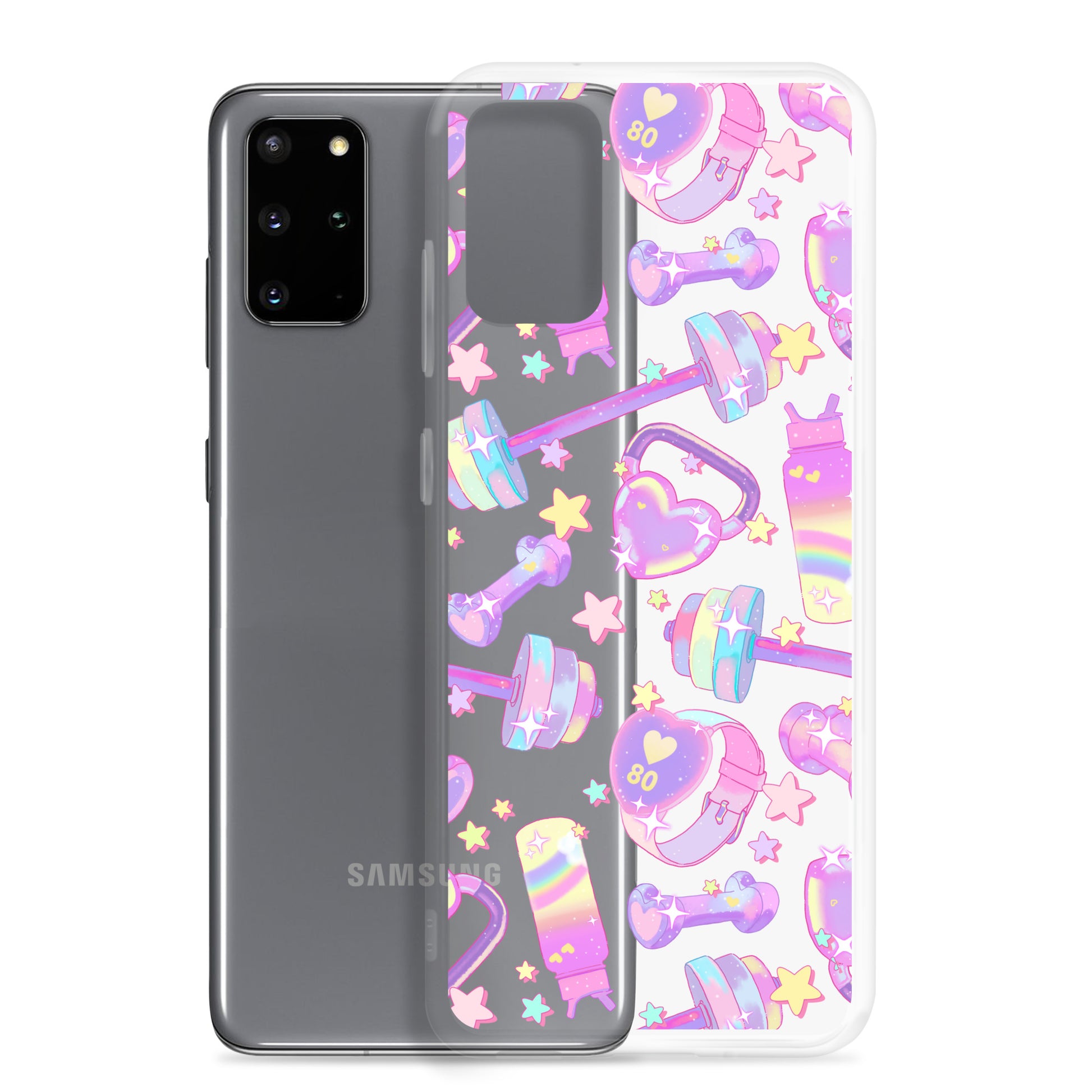 Sleek Glitter Gains Samsung® Clear Case showcases a stylish design while protecting against scratches and dirt.