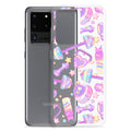 Sleek Glitter Gains Samsung® Clear Case, protecting your phone from scratches with a stylish design and flexible sides.