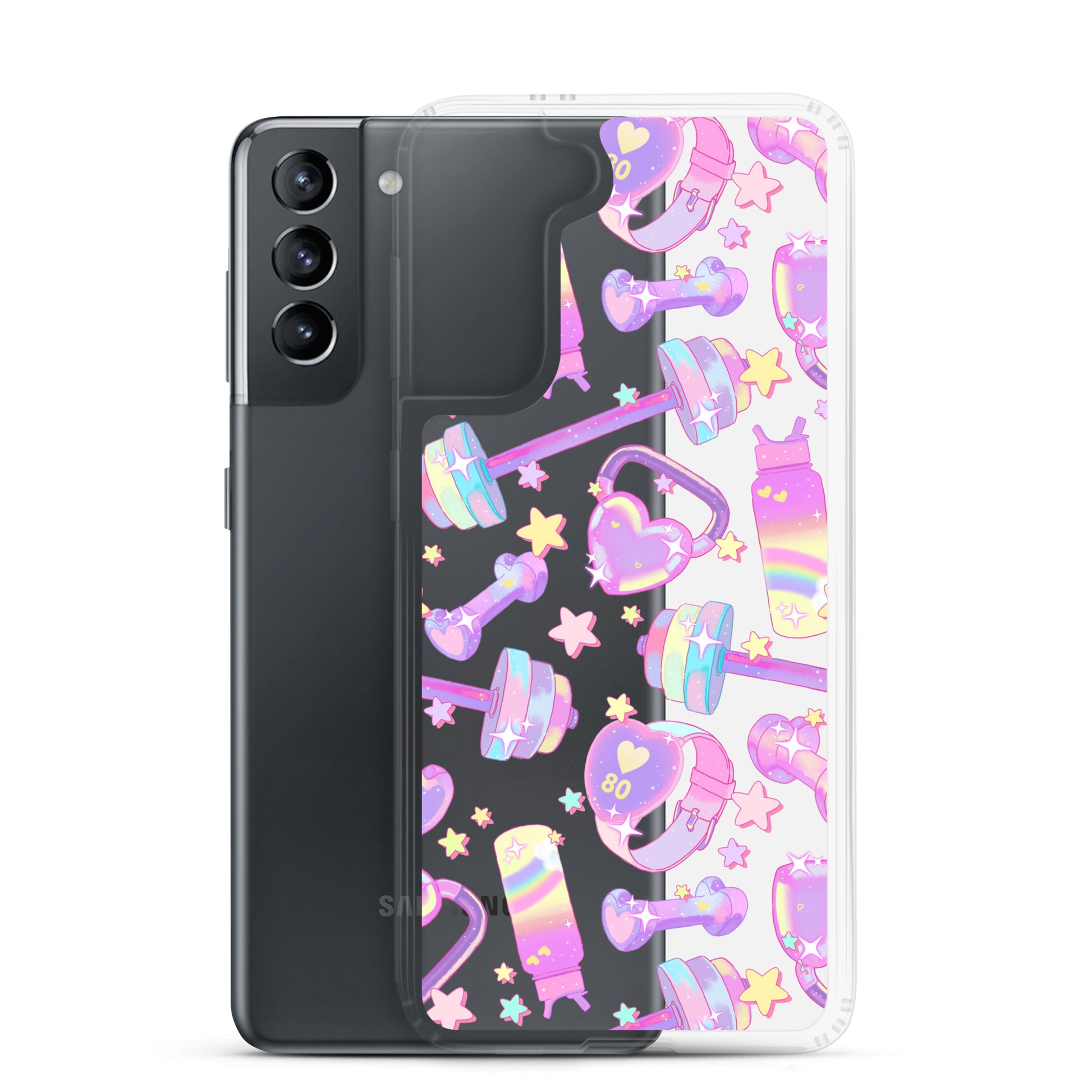 Glitter Gains Samsung® Clear Case showcases a colorful design, protecting your phone from scratches and dirt.