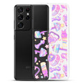 Protect your phone stylishly with the Glitter Gains Samsung® Clear Case, featuring a vibrant design and durable protection.