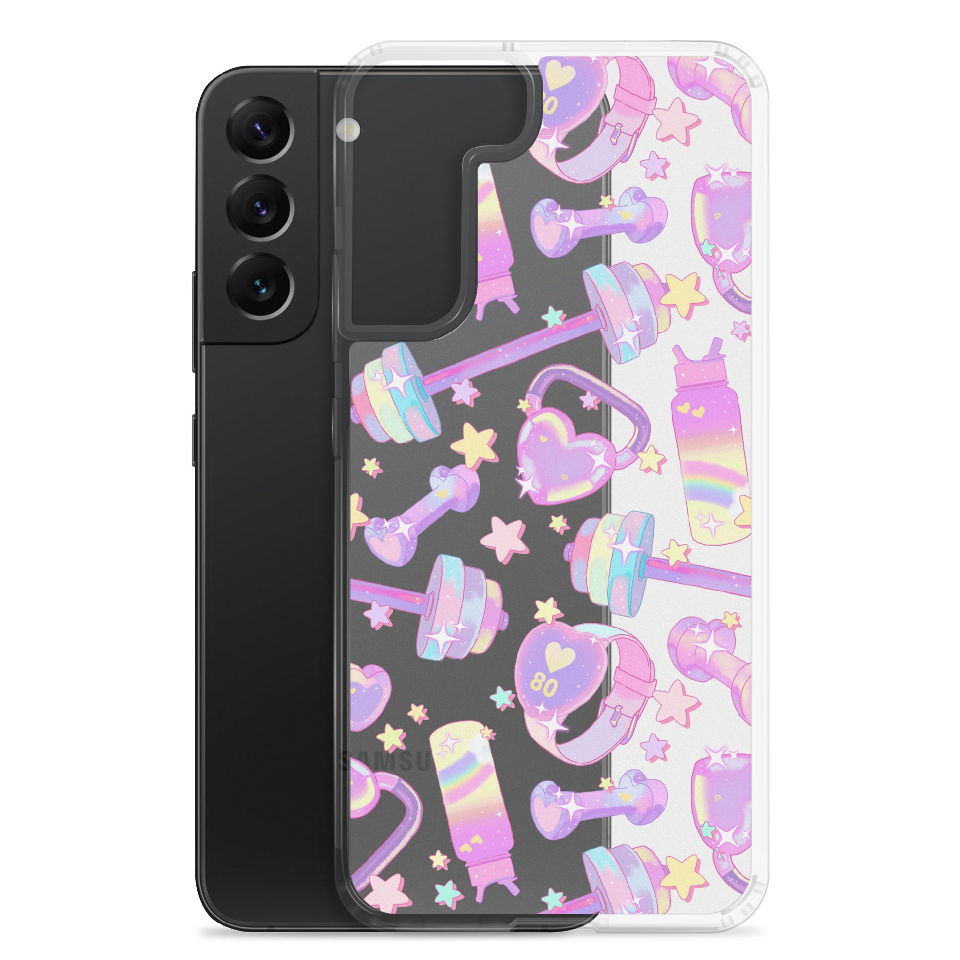 Sleek and stylish, the Glitter Gains Samsung® Clear Case protects your phone with a flexible design and precise cuts.