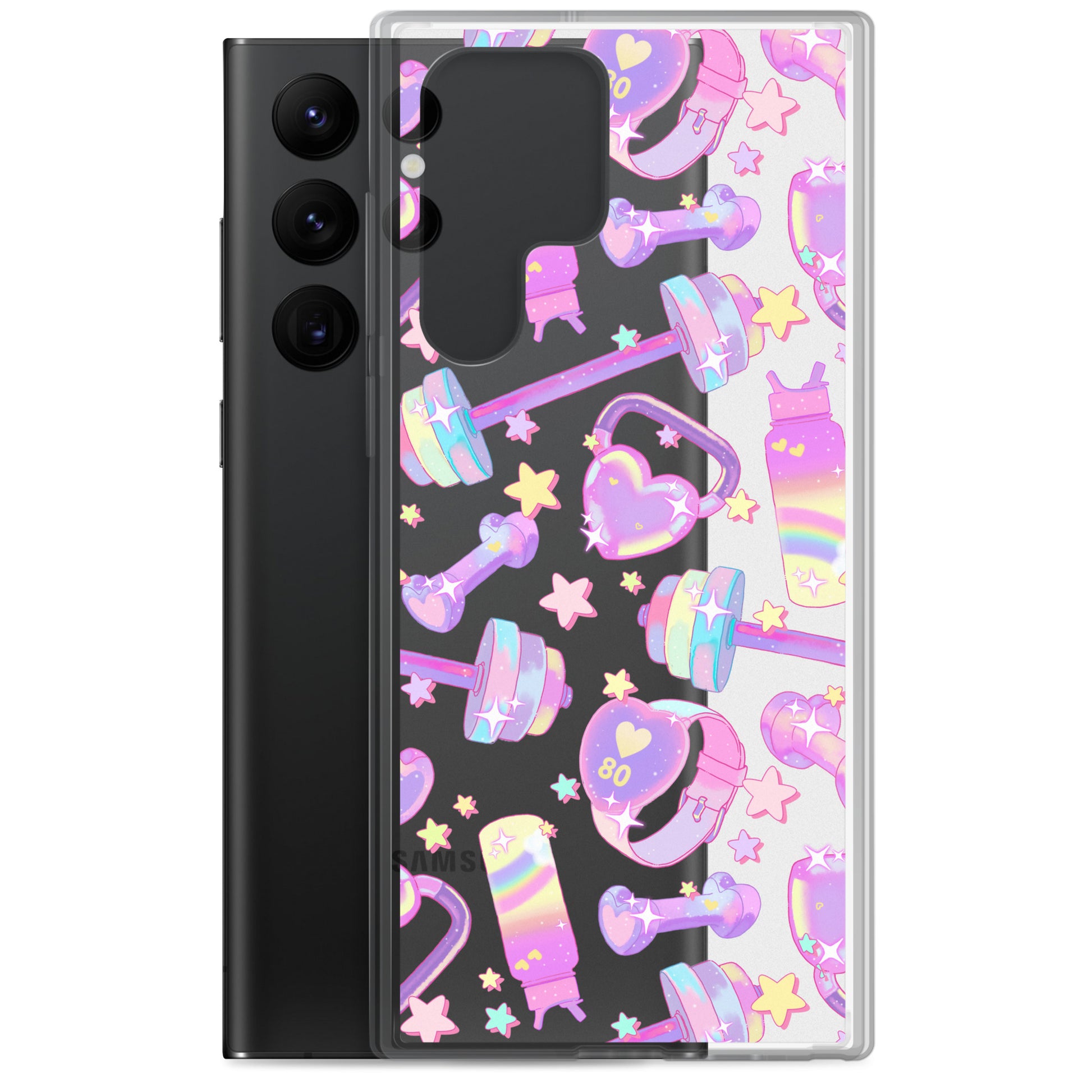 Colorful Glitter Gains Samsung® Clear Case showcases a flexible design, protecting your phone with style and durability.