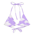 Stylish Cloudy Sky Padded String Bikini Top featuring an eco-friendly design and soft recycled polyester for summer fun.