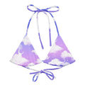 Shop the Cloudy Sky Padded String Bikini Top, featuring eco-friendly fabric and stylish, adjustable straps for summer fun.