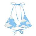 Elevate your summer look with the Cloudy Sky Padded String Bikini Top, featuring a dreamy all-over print design.