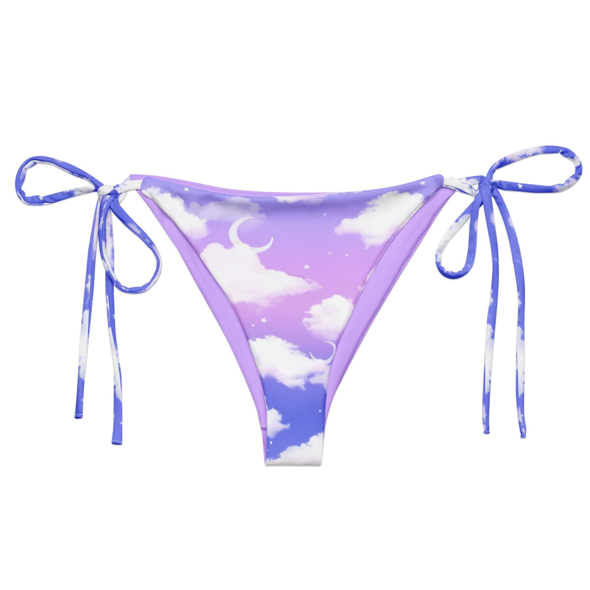 Kawaii Clothing Cloudy Sky String Bikini Bottom - Koibito Clothing
