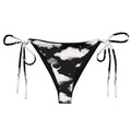 Cloudy Sky String Bikini Bottom features a stylish cloud print, perfect for sunbathing by the pool this summer.