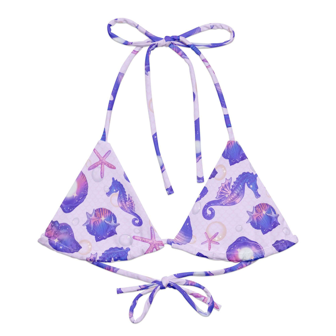 Shop the Sea Princess Padded String Bikini Top, featuring a fun all-over print and eco-friendly recycled fabric.