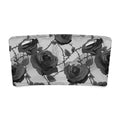 Enchanted Rose bandeau bikini top with elegant black roses on a lace background, perfect for tanning or lounging.