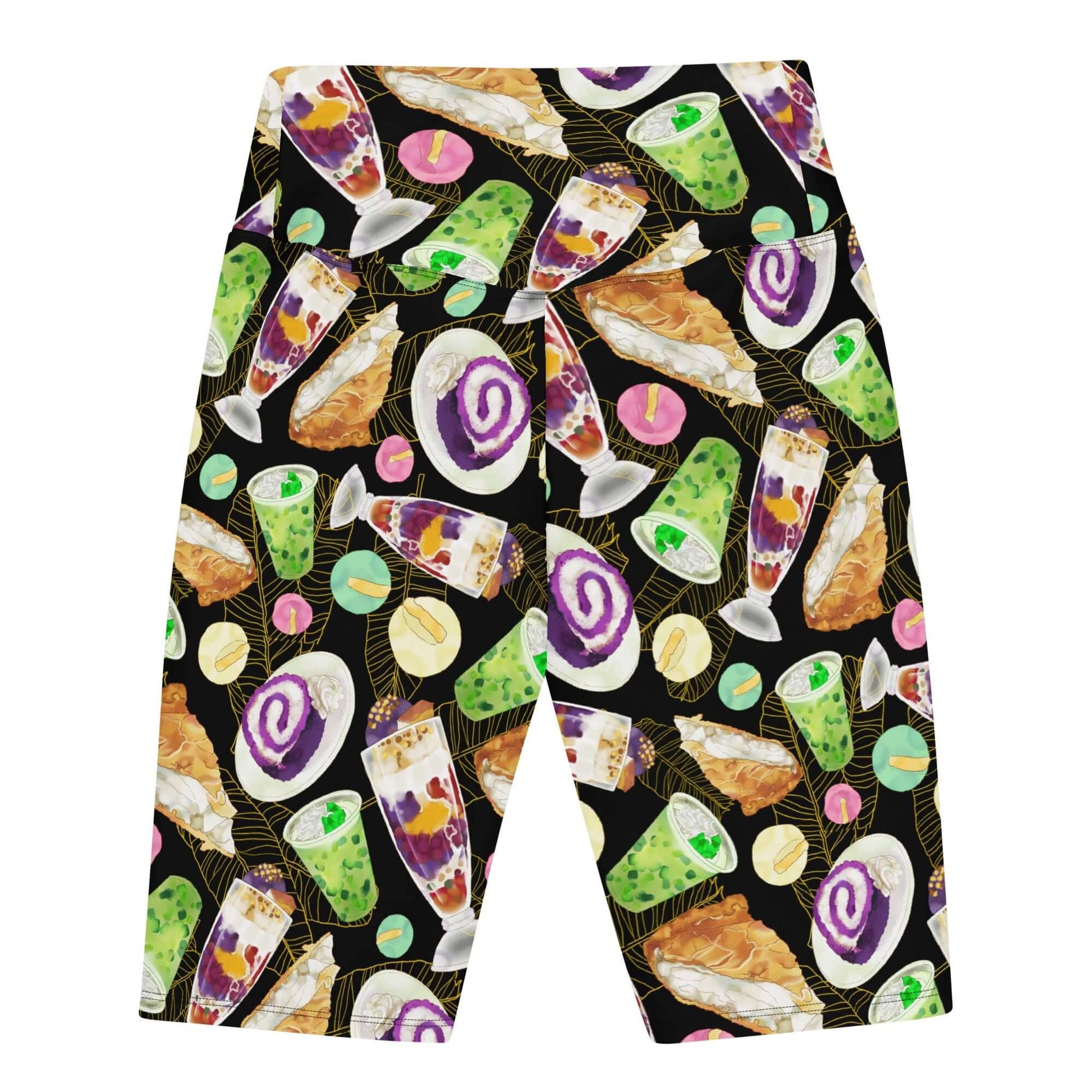 Celebrate your cultural heritage with vibrant Filipino Dessert Biker Shorts featuring delicious Filipino treats.