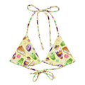 Vibrant Filipino Dessert Padded String Bikini Top features playful prints inspired by Philippines' sweet treats.