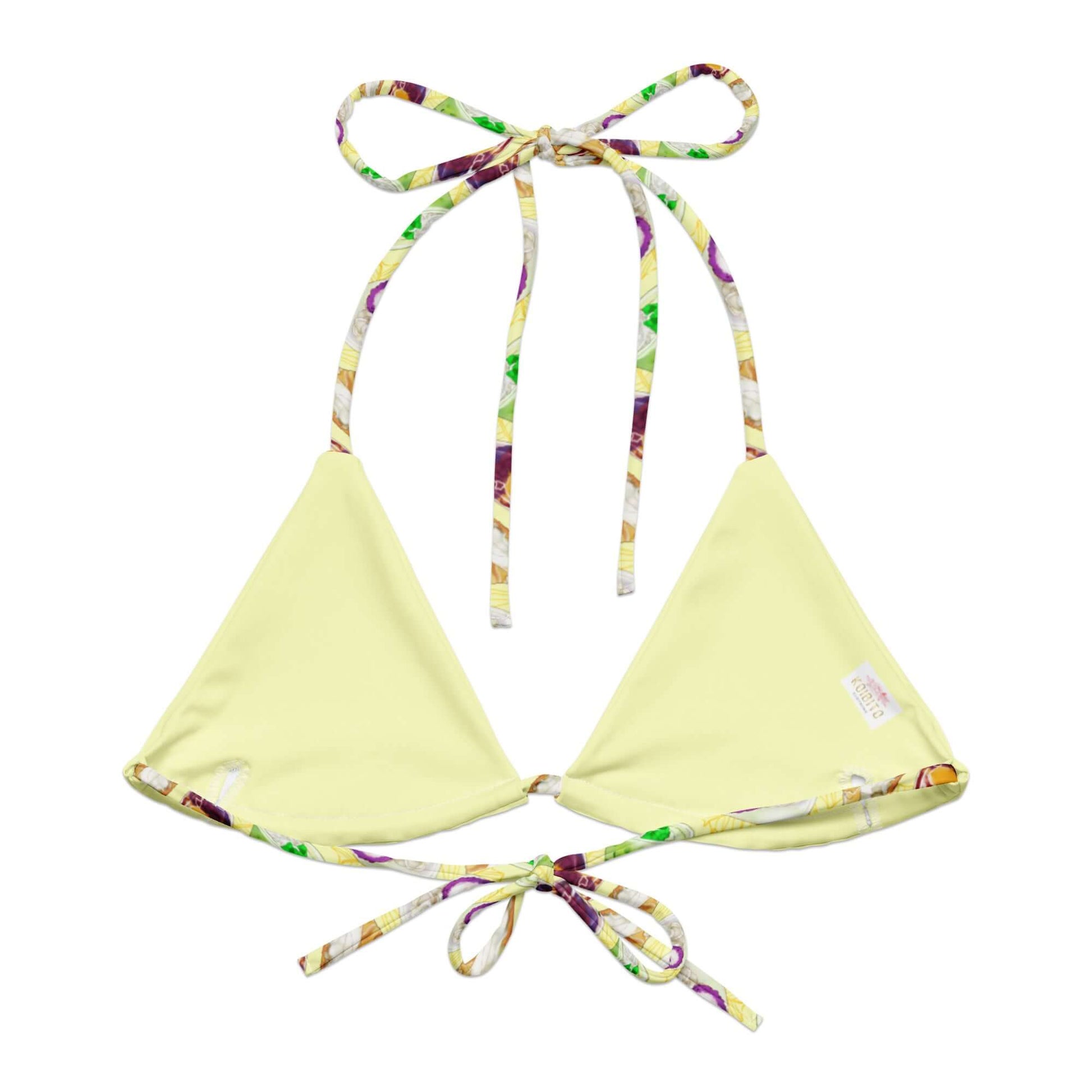 Show off your beach style with the Filipino Dessert Padded String Bikini Top, featuring vibrant Philippine-inspired prints.