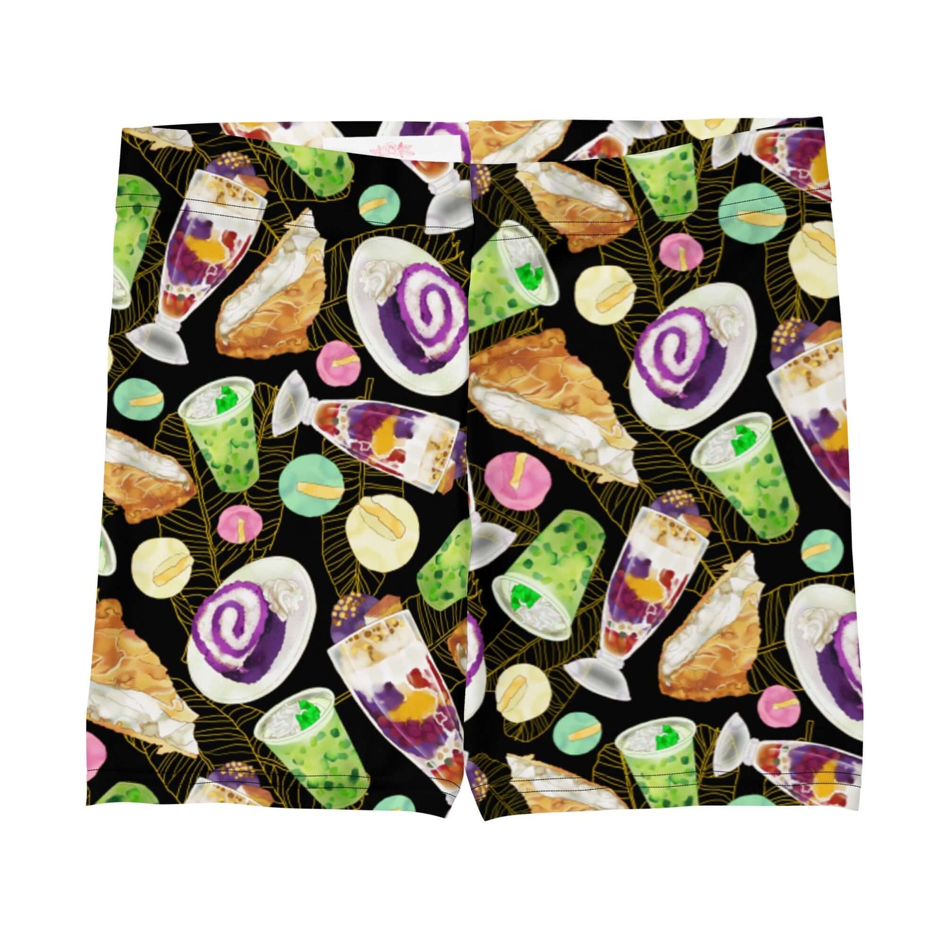 Colorful Filipino Dessert Shorts featuring vibrant dessert illustrations, perfect for style and performance.