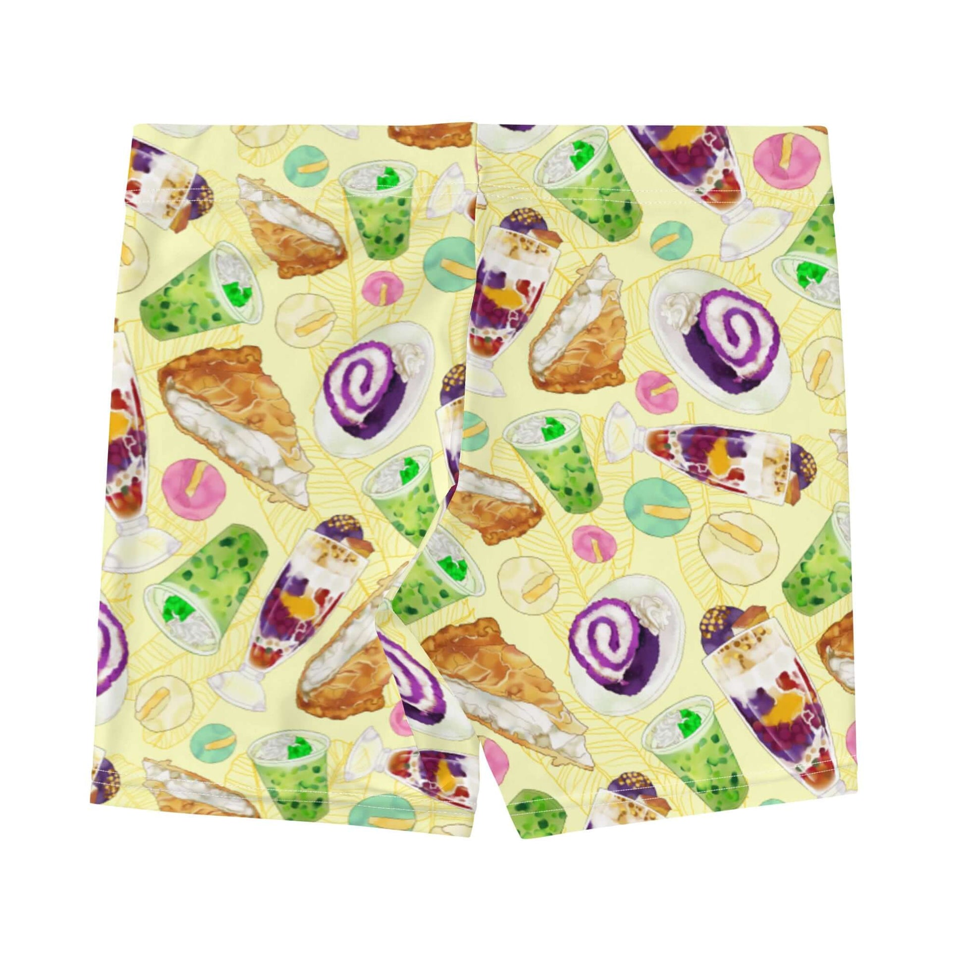 Colorful Filipino Dessert Shorts featuring delightful dessert patterns, perfect for active lifestyle lovers.