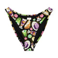 Colorful V-cut bikini bottom featuring playful Filipino dessert prints, perfect for sunny days at the beach.
