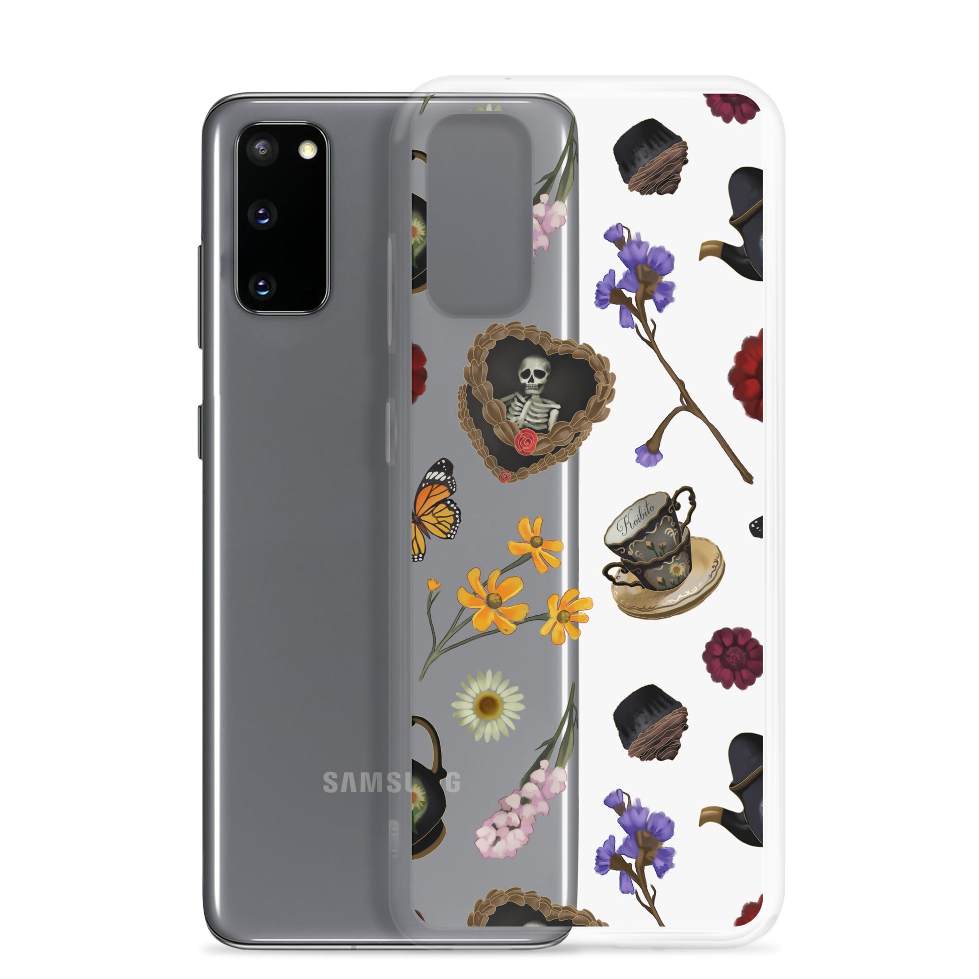 Gothic Tea Time Samsung® Clear Case showcases a unique design, offering stylish protection for your device.