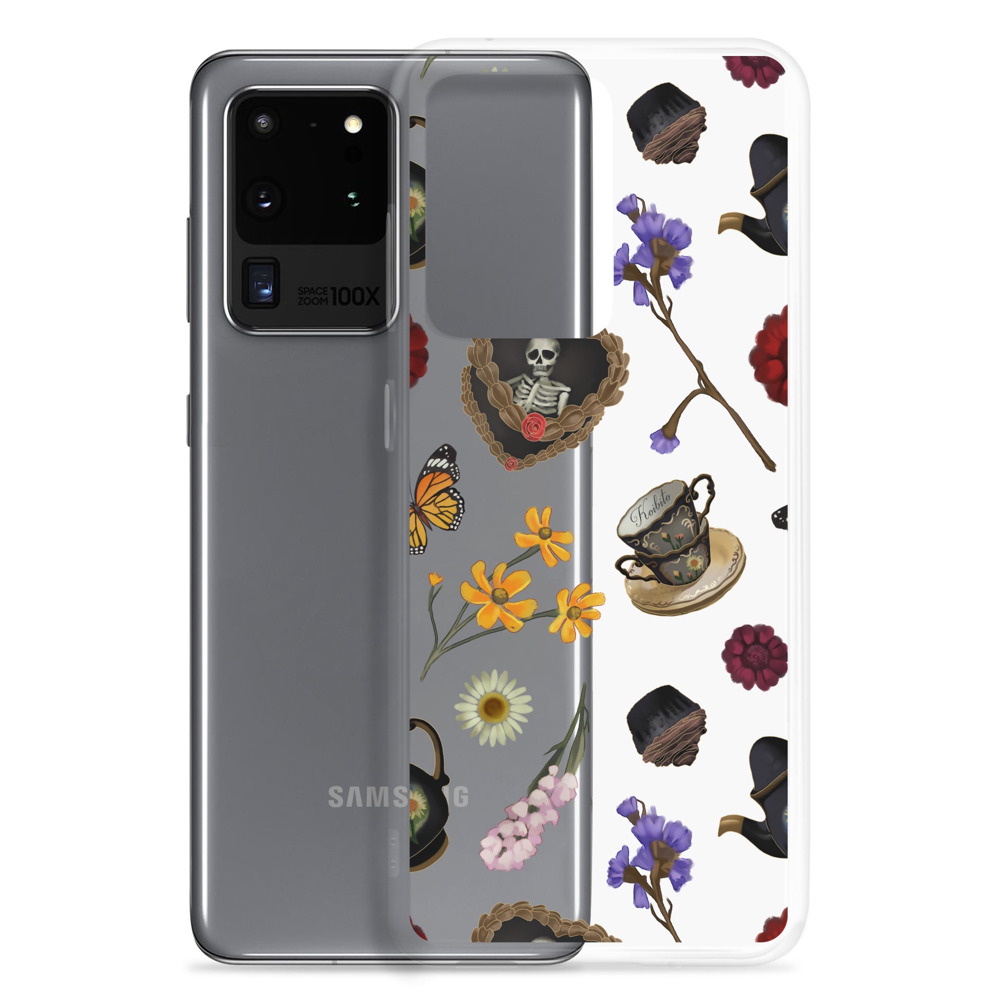 Gothic Tea Time Samsung® Clear Case features a floral design and solid protection for your Samsung® phone.