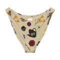 Gothic Tea Time V-cut bikini bottom featuring floral and tea-themed prints on a soft fabric.