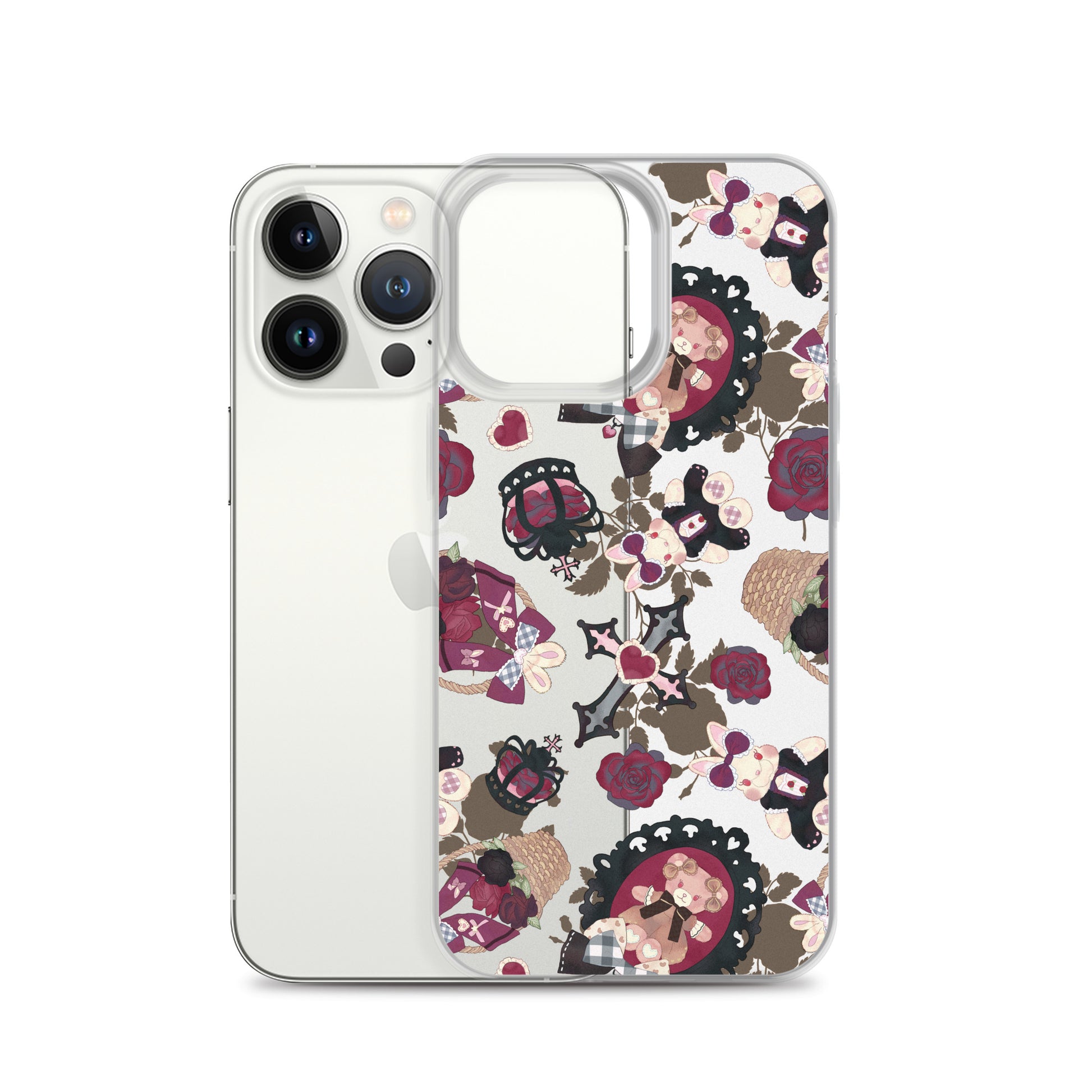 Stylish Gothic Teddy iPhone® Clear Case provides durable protection against scratches and dirt with a chic design.