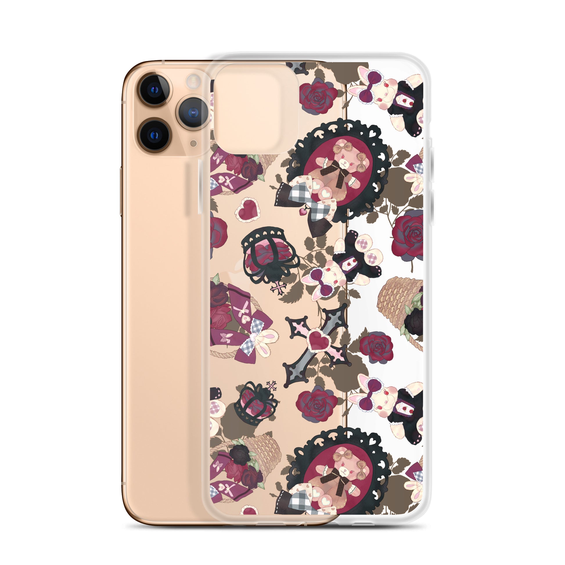Gothic Teddy iPhone® Clear Case features a stylish design while protecting against scratches and dirt. Perfect for iPhone lovers!
