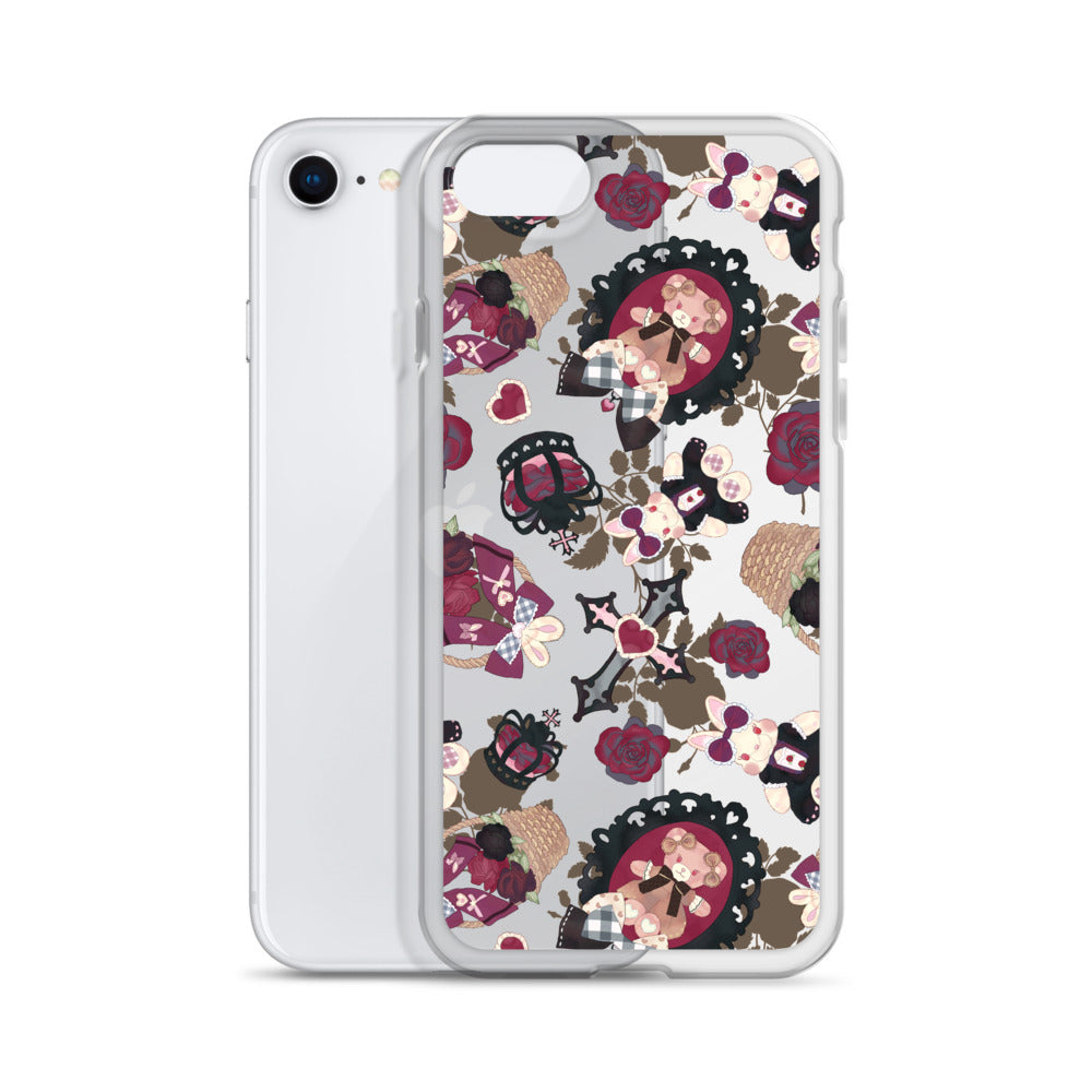 Gothic Teddy iPhone® Clear Case featuring a stylish design that protects from scratches and dirt. Perfect for your phone!