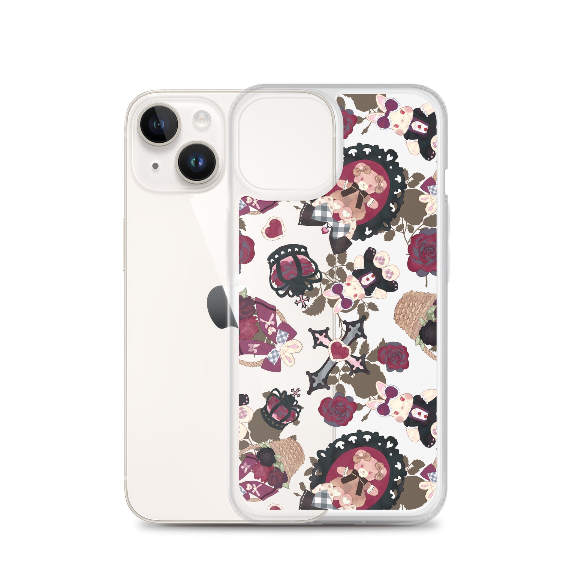 Protect your iPhone® in style with the Gothic Teddy iPhone® Clear Case, featuring a unique design and durable materials.