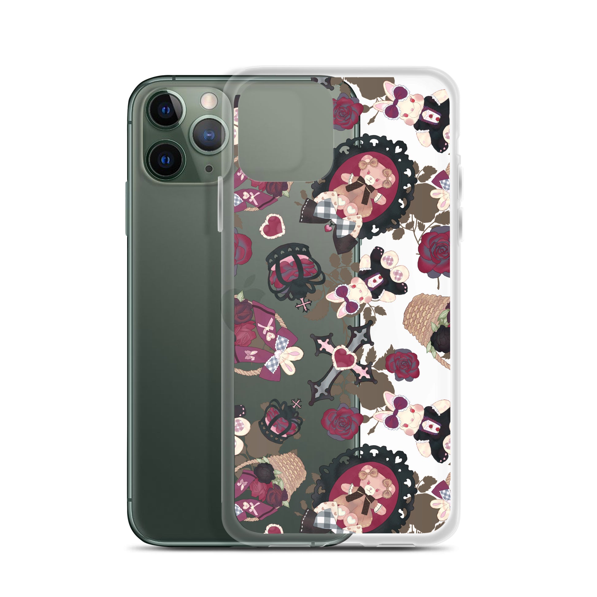 Gothic Teddy iPhone® Clear Case showcases a stylish design while providing excellent protection for your device.