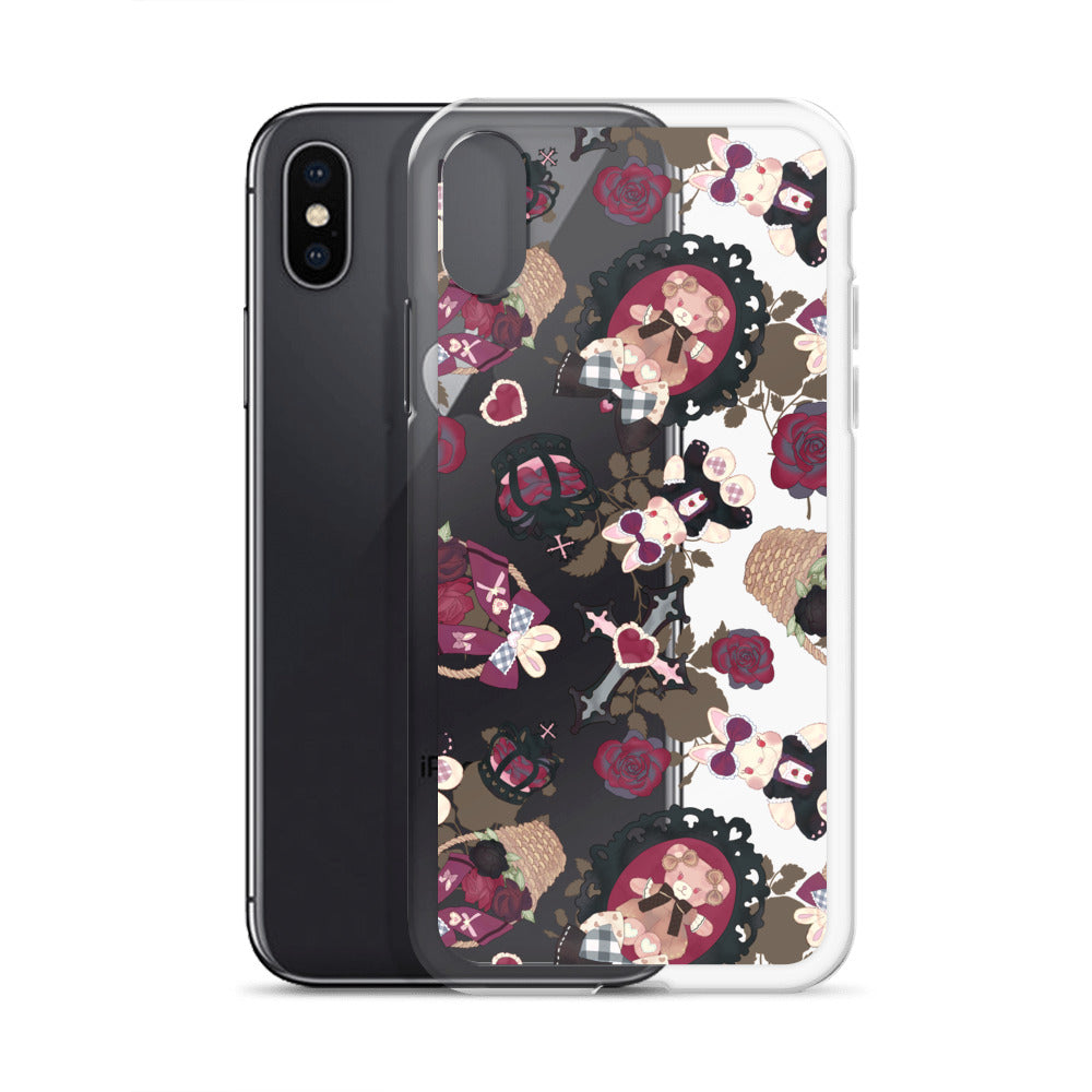 Stylish Gothic Teddy iPhone® Clear Case offers protection from scratches and dirt, featuring a unique design and flexible sides.