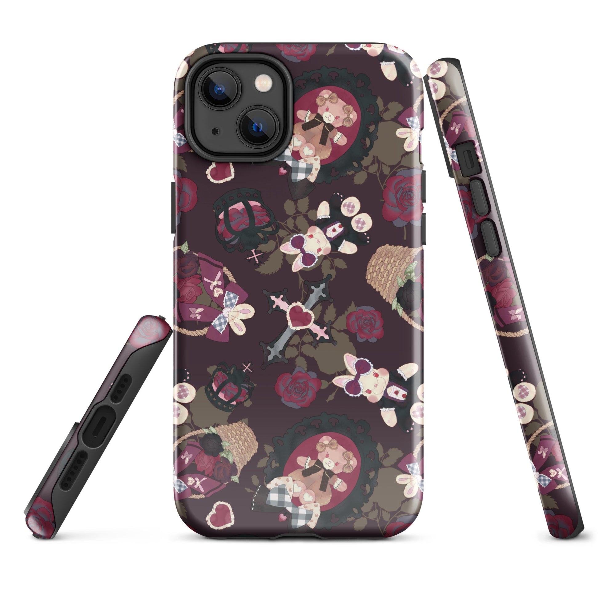 Stylish Gothic Teddy iPhone® Tough Case offers dual-layer protection and impact resistance for your phone.