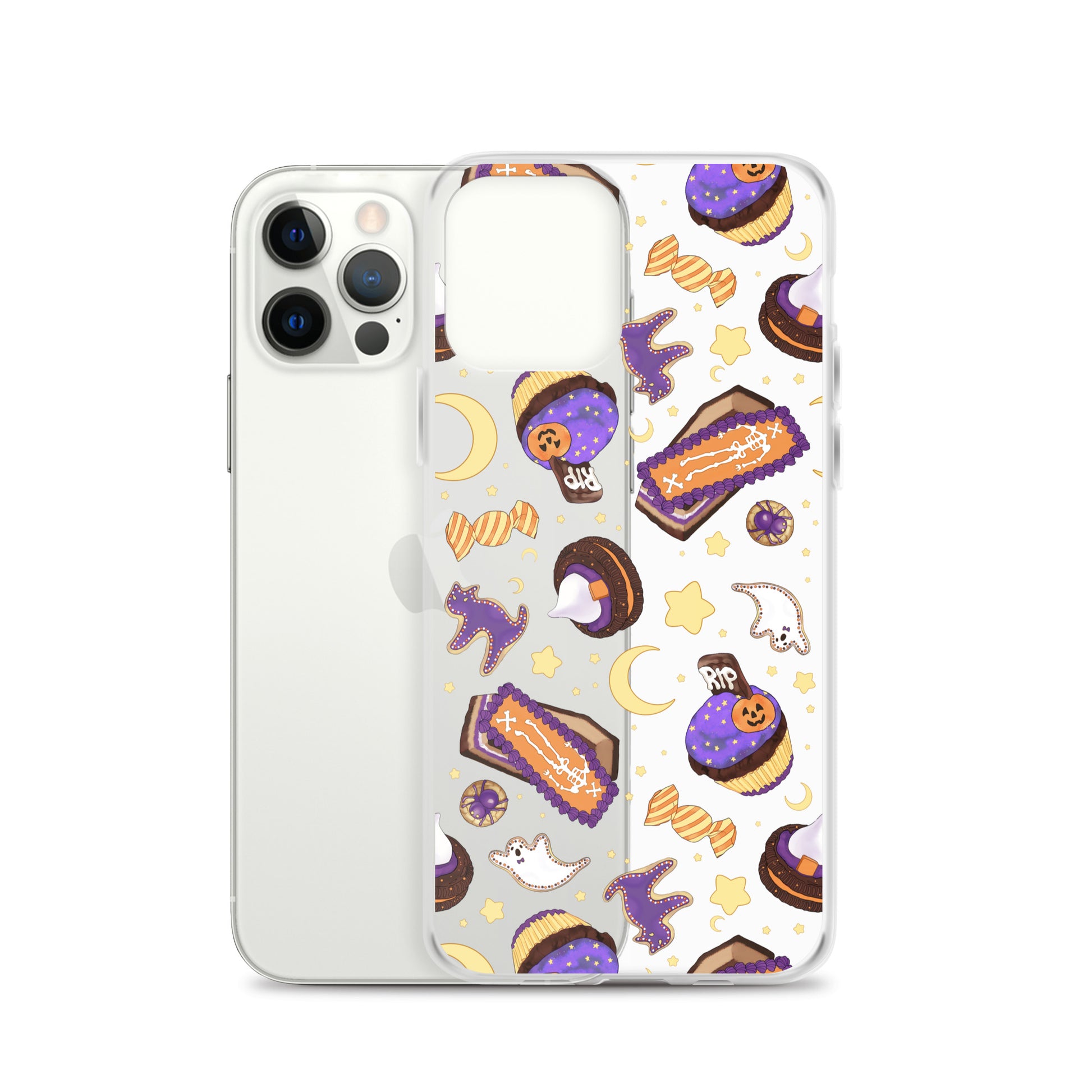 Protect your iPhone® in style with the Halloween Treat iPhone® Clear Case, featuring fun Halloween-themed designs.