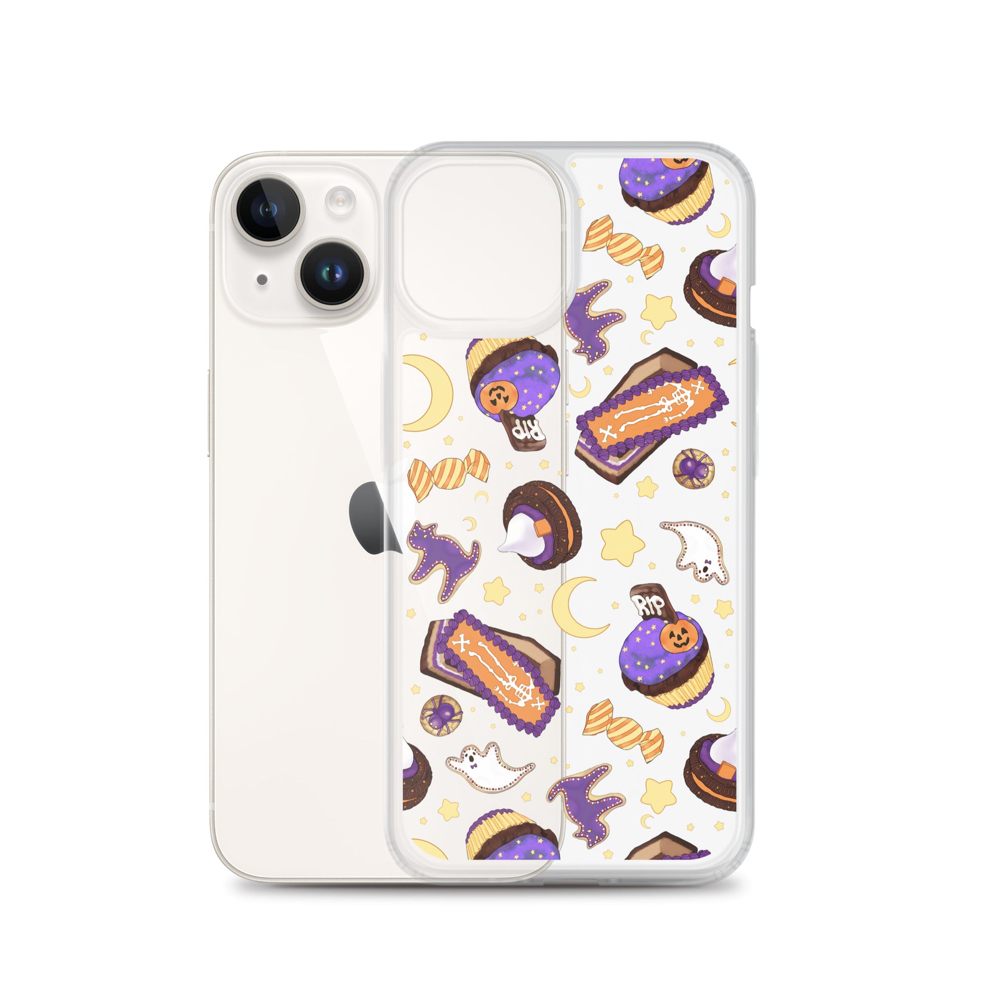 Spook up your style with the Halloween Treat iPhone® Clear Case, offering sleek protection and festive fun.