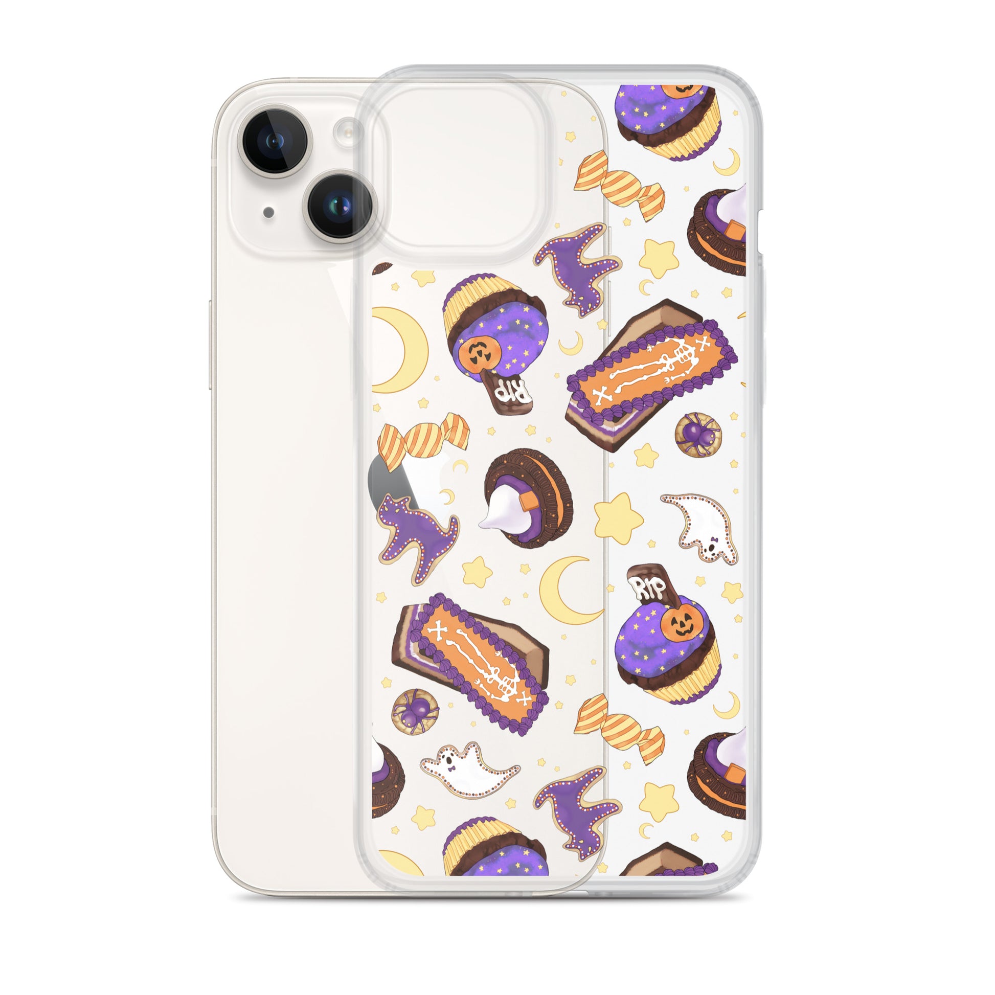 Sleek Halloween Treat iPhone® Clear Case with fun designs, protecting against scratches and dirt. Perfect for spooky style!