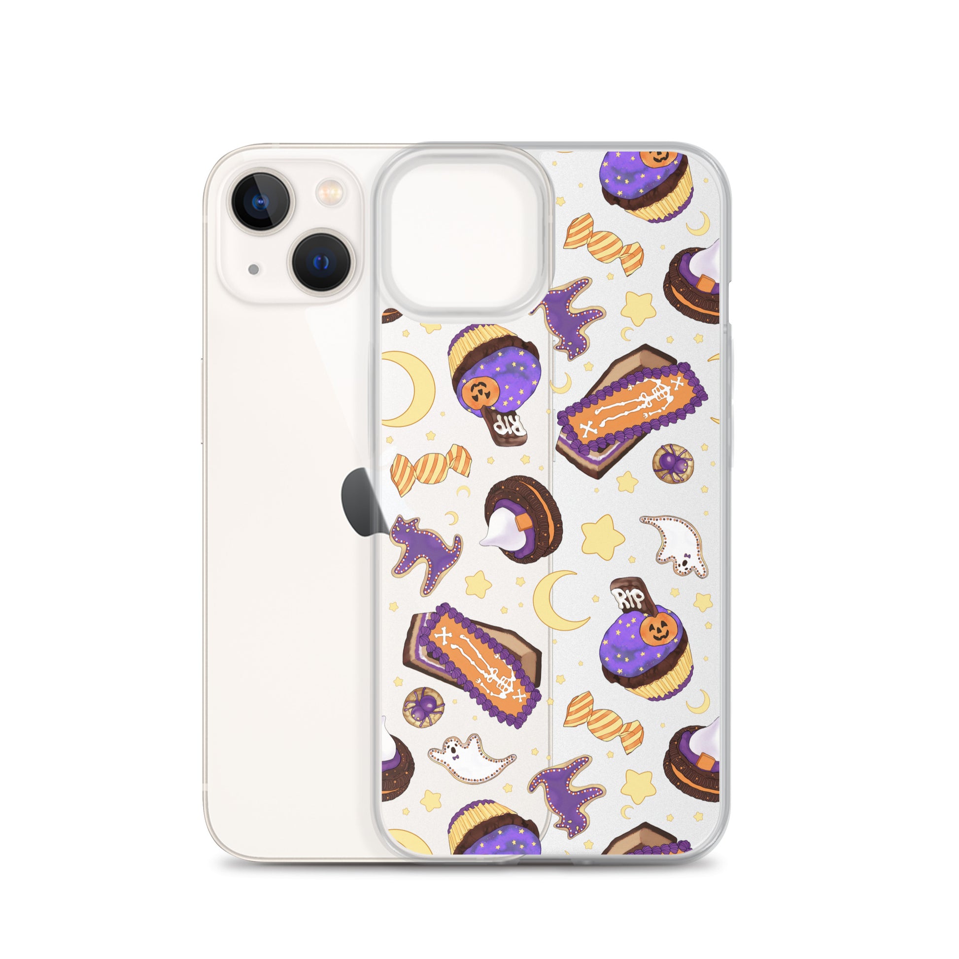 Sleek Halloween Treat iPhone® Clear Case features fun designs, protecting your device from scratches and dirt.