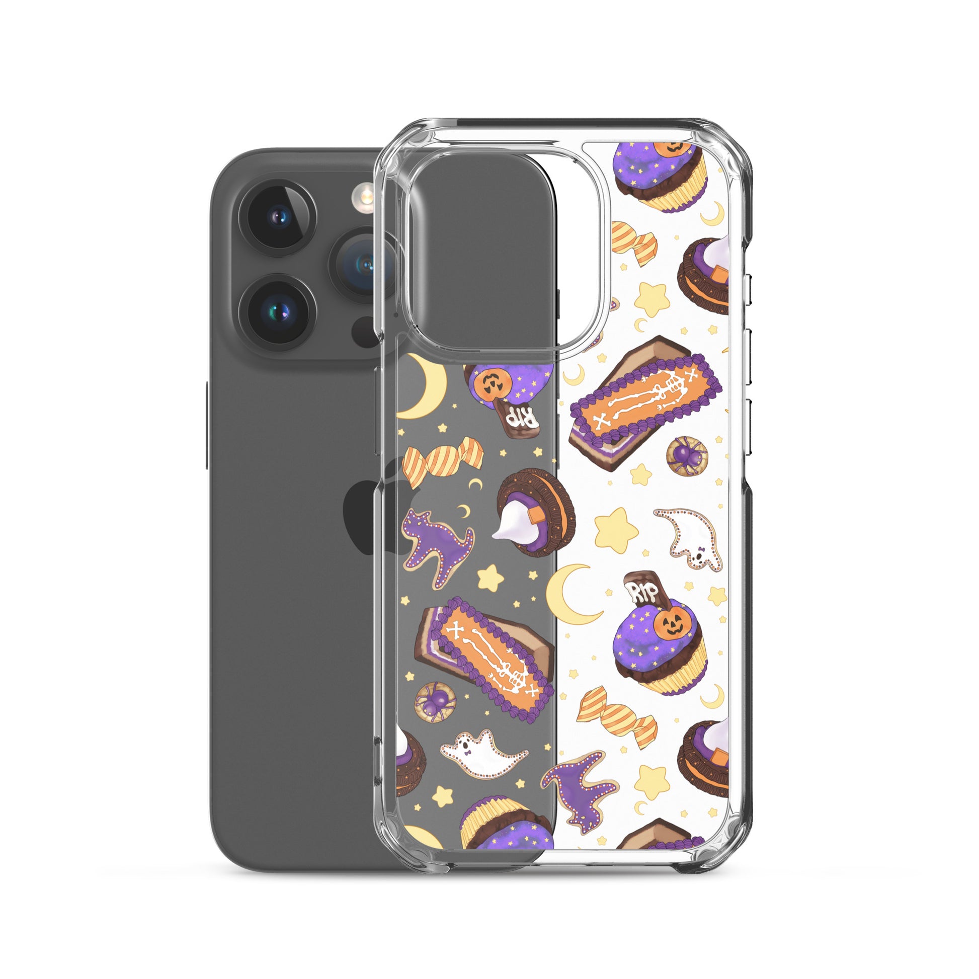 Stylish Halloween Treat iPhone® Clear Case with fun designs, protecting your phone from scratches and dust.