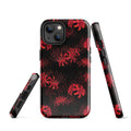 Stylish Higanbana iPhone® Tough Case features a durable design with red floral patterns for ultimate phone protection.