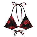 Stylish Higanbana Padded String Bikini Top in vibrant floral print, perfect for eco-friendly summer fun.