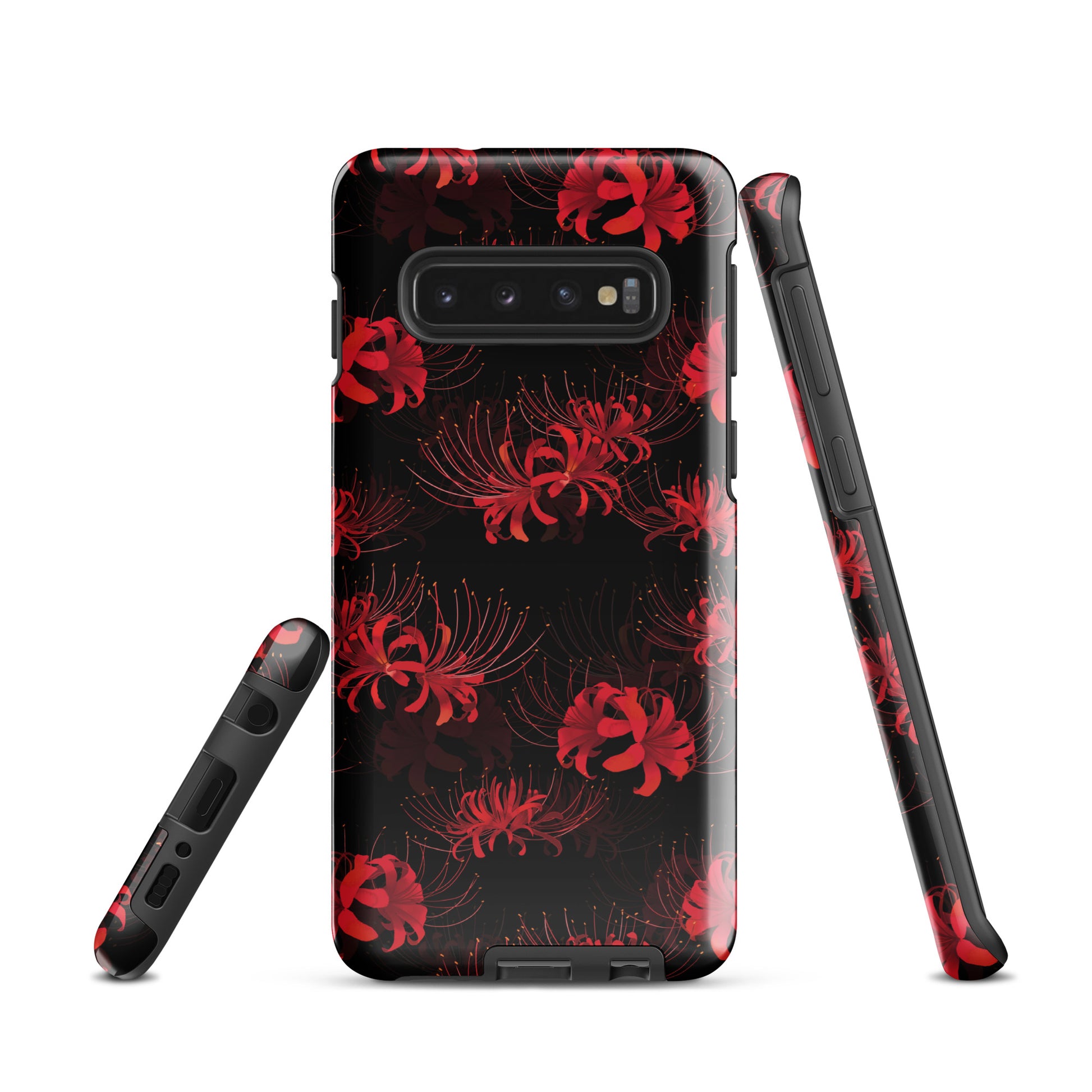 Stylish Higanbana Samsung® Tough Case offers durability and protection with a striking floral design.