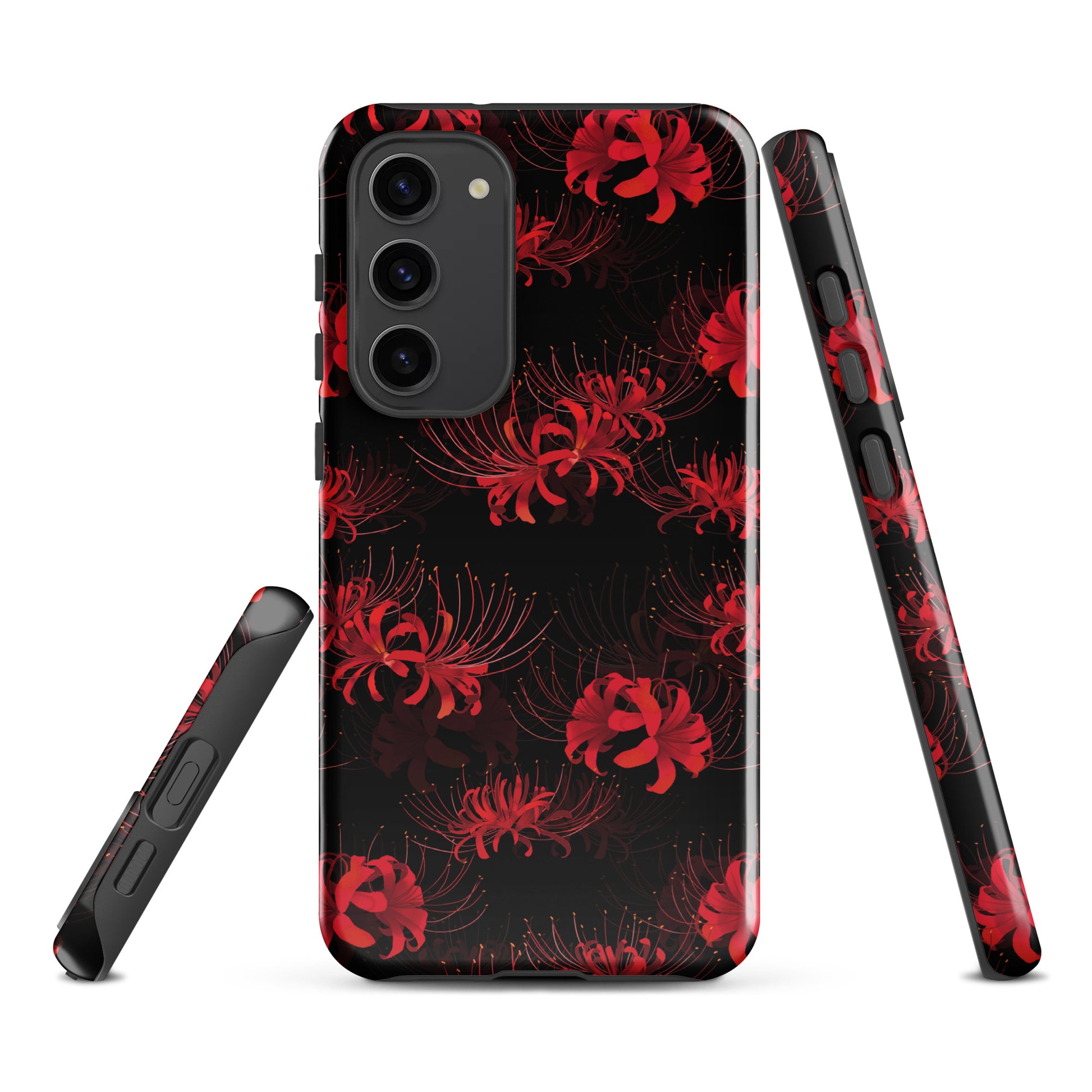 Higanbana Samsung® Tough Case features a stunning floral design, offering durable protection for your smartphone.