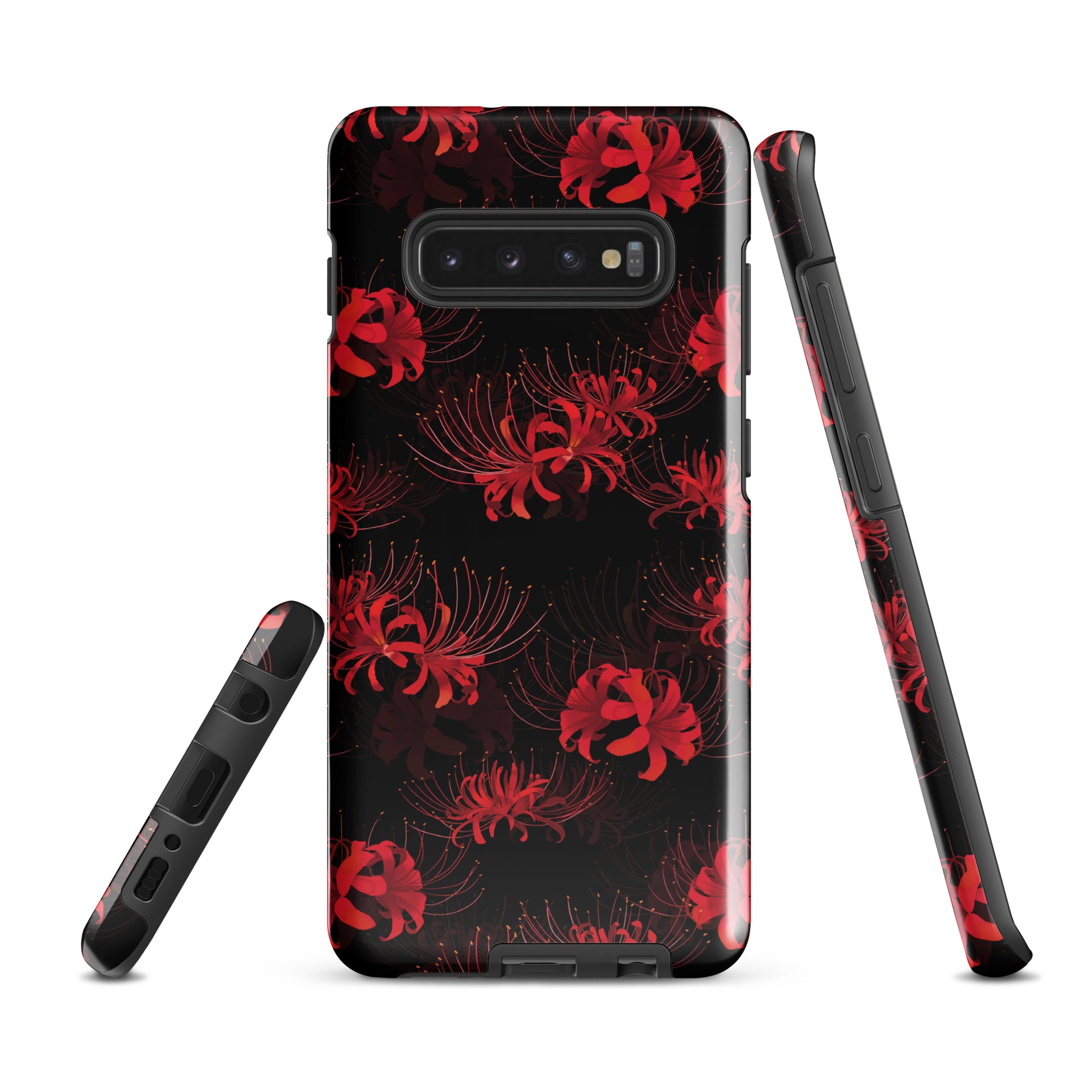 Stylish Higanbana Samsung® Tough Case features a floral design with dual-layer protection for your phone.