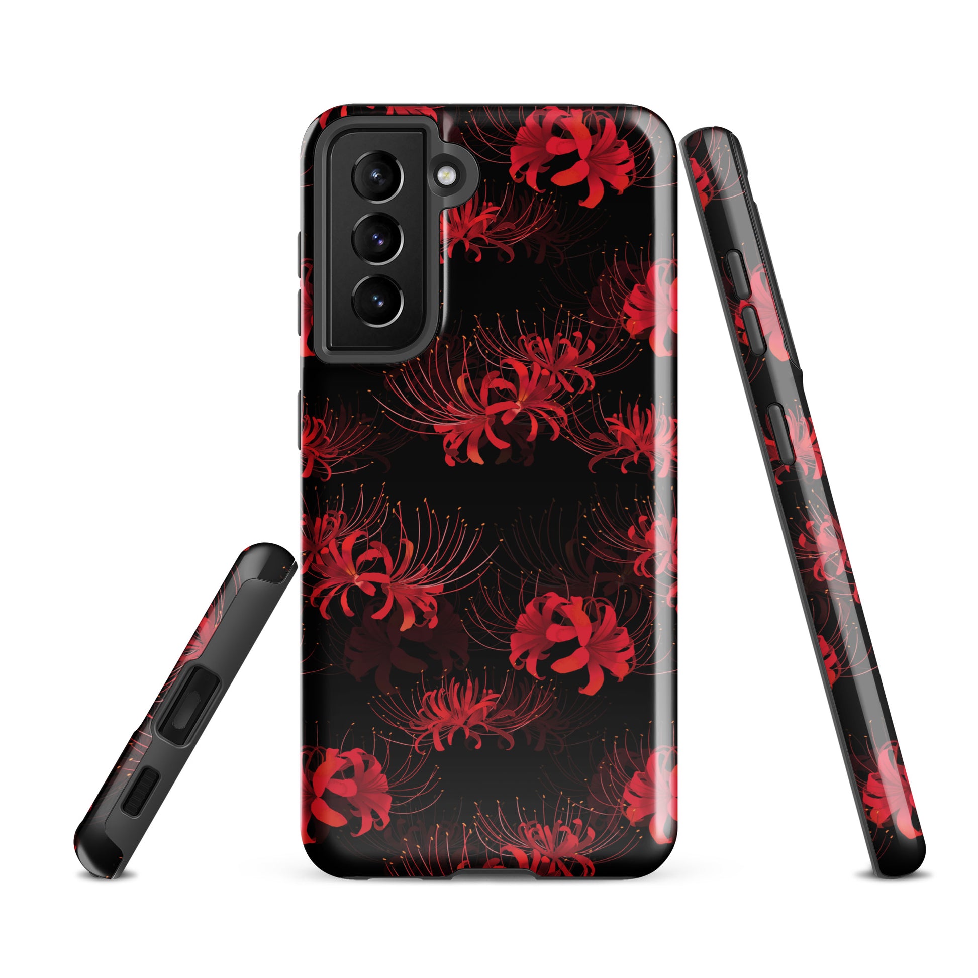 Stylish Higanbana Samsung® Tough Case featuring a beautiful floral design, ensuring durability and protection for your phone.