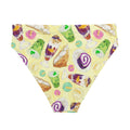 Vibrant High-waisted Filipino Dessert Bikini Bottom showcasing delightful dessert prints, perfect for summer fun.