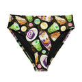 Vibrant High-waisted Filipino Dessert Bikini Bottom showcasing playful dessert prints for stylish summer fun.