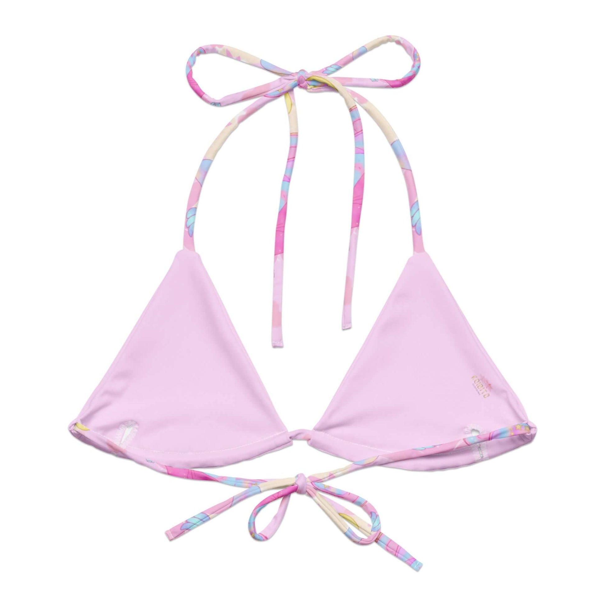 Indica Magica Padded String Bikini Top features eco-friendly fabric and stylish straps, perfect for summer fun.