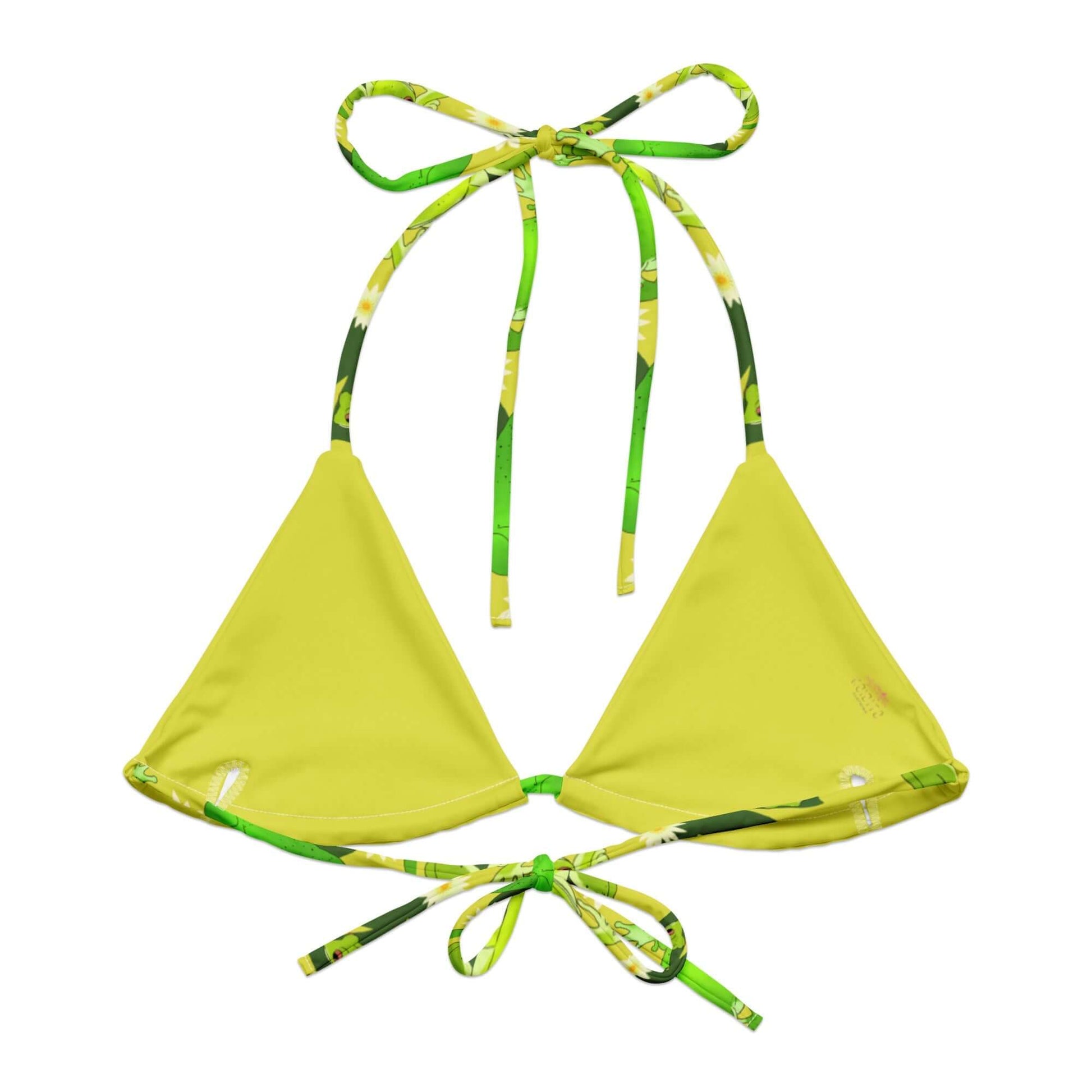 Kero-kero Padded String Bikini Top featuring eco-friendly design and vibrant colors, perfect for summer styling.