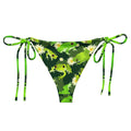 Kero-kero String Bikini Bottom features a vibrant frog print, perfect for summer poolside lounging. Enjoy UPF 50+ protection!
