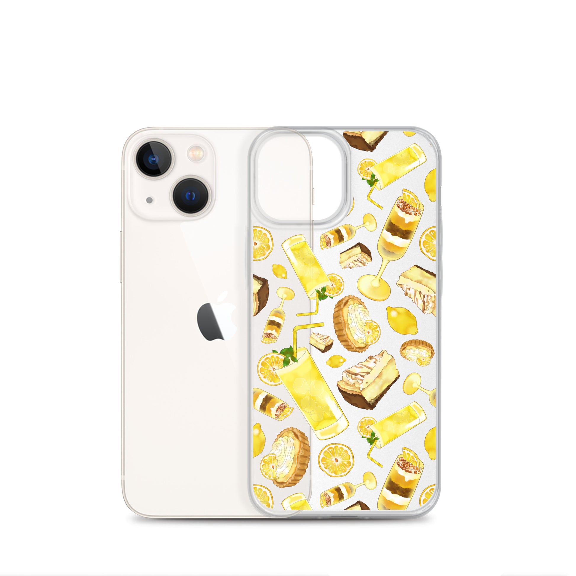Vibrant Lemon iPhone® Clear Case with protective polycarbonate back and flexible sides for easy access and style.