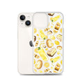 Sleek Lemon iPhone® Clear Case featuring vibrant design, protects against scratches, dust, and dirt with easy access ports.