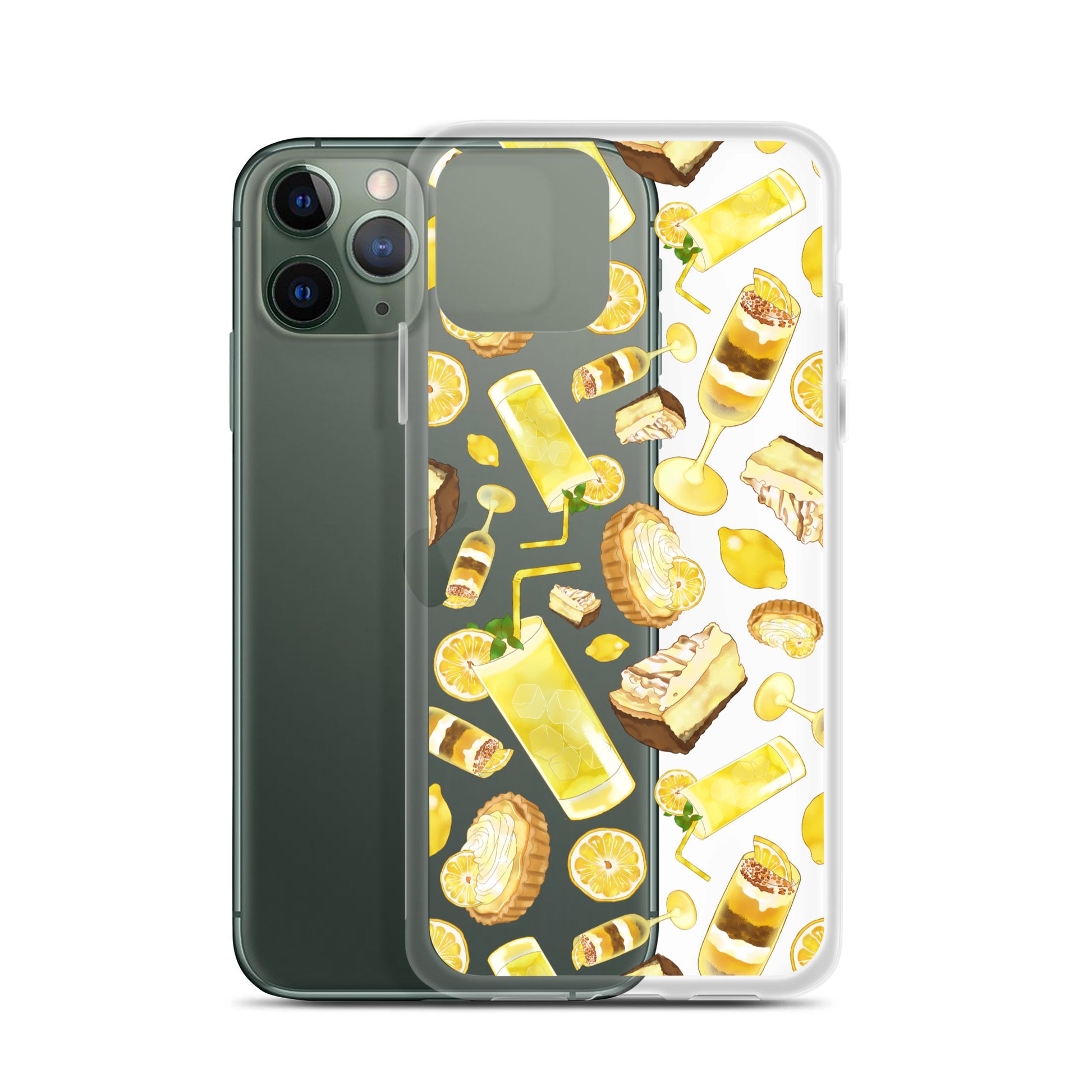 Stylish Lemon iPhone® Clear Case featuring vibrant illustrations, offering protection from scratches and dirt.