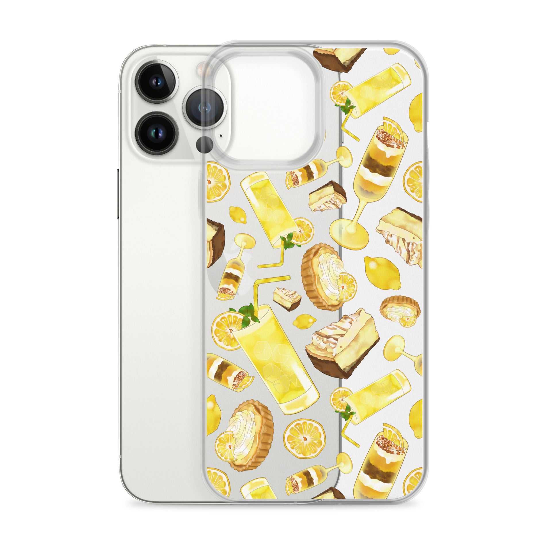 Sleek Lemon iPhone® Clear Case featuring vibrant lemon illustrations for stylish protection from scratches and dust.
